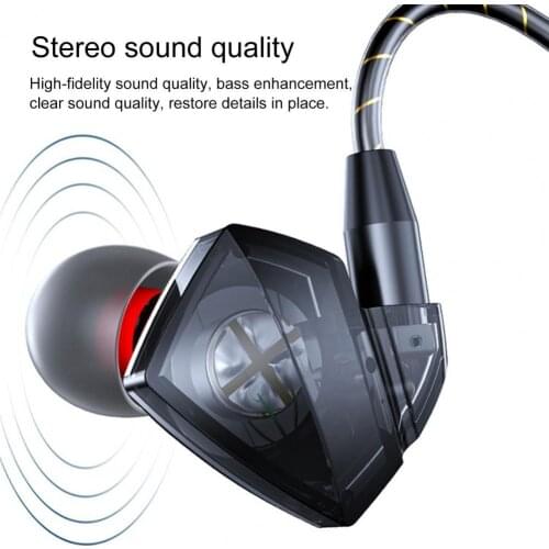 3.5mm In-ear Earphone Subwoofer Noise Reduction Sports Headset with Mic Hifi Music Earplug Headphones Wired for Phone
