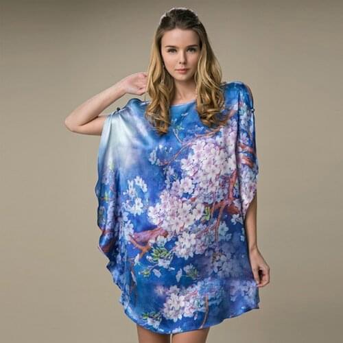 New silk nightdress ladies summer casual silk skirt nightwear sexy sleepwear loose night gown