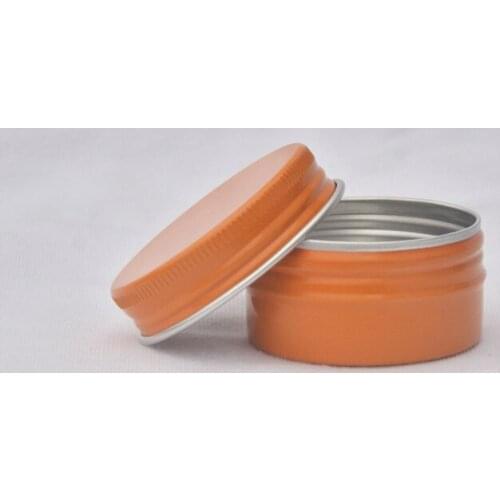 Orange White 30g Round Portable Aluminum Box Metal Tin Cans Empty Cosmetic Cream Refillable Jar Makeup Pot 100pcs