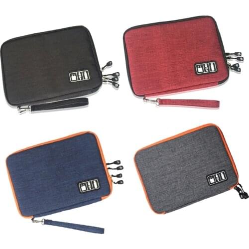 Electronics Organizer Cationic Oxford Cloth Bag for Portable Cable Charger iPad Travel Use