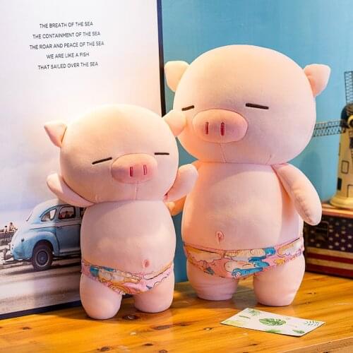 Software Beach Pig Plush Toy Doll Swimming Trunks Pig Boys And Girls Plush Toys Cartoon Pig Pants Stuffed Toy Gifts For Kids