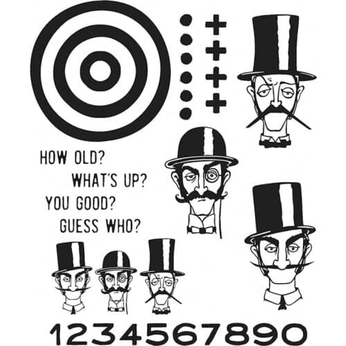 Clear Stamps Man Hat Round Eight-Character Hu Digital For DIY Scrapbook Photo Album Craft Card 2021 New