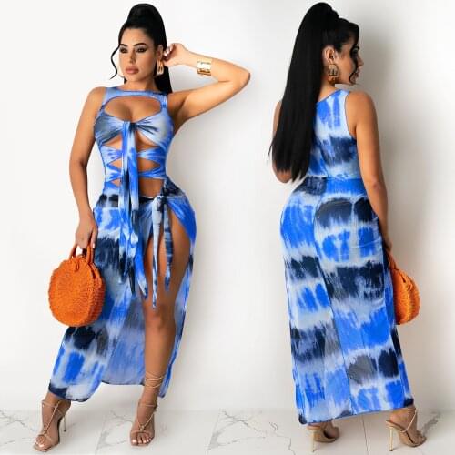 Sexy Mesh Hollow Out Irregular Nightclub Dress Plus Size Low-Cut Tie Dye Dancing Dresses Rave Outfit Vacation Clothing YS1498