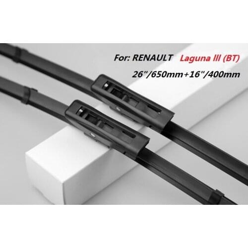 Flat Wiper Blade for RENAULT Laguna lll (BT) 26"+16" Bexceed of Car Windshield Windscreen 2008~2015