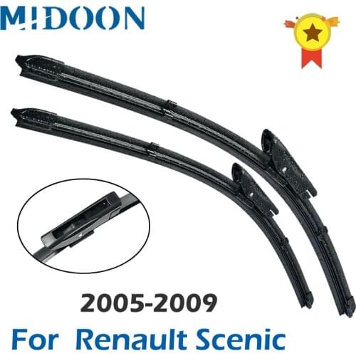 MIDOON Wiper Front Wiper Blades For Renault Scenic 2 Grand Scenic II 2 2005 - 2009 Windshield Windscreen Front Window 26"+22"