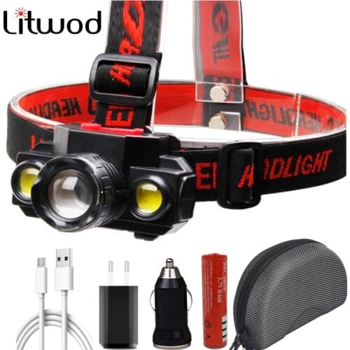 Litwod Z302308 Q5 Led Bright Headlamp Head Light Head Flashlight LED Headlight Build-in Rechargeable Battery Head Lamp Zoomable