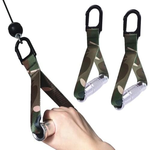 1 Pair Heavy Duty Exercise Metal Handles for Cables Machine Attachments Resistance Band Training Home Gym Workout Equipment