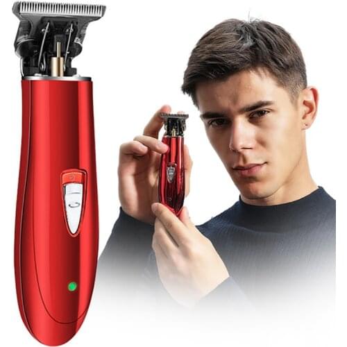 High Performance Home Hair Cutting & Grooming Set for Men, 10W Electric Hair Trimmer Detail Shaver, Rechargeable, Red. Silver