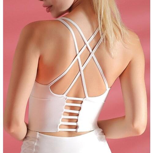 Women Patchwork Top Push Up Sexy Hollow Top Female Beauty Back Sport Top Shock-Proof Gathering High-Intensity Sport Underwear