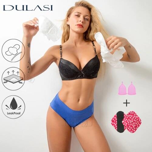 4 layer Menstrual Period Panties Sexy Bamboo Super Absorption Leakproof Incontinence Underwear Waterproof Lingerie DULASI Undies
