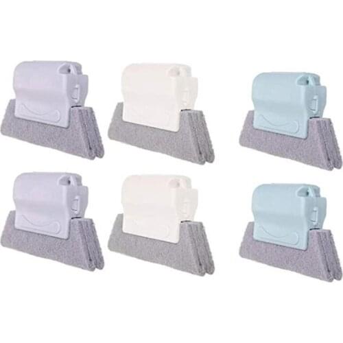 6PCS Creative Door Window Groove Cleaning Brushes, Magic Window Cleaning Brush Handheld Grip Crevice Space Corner