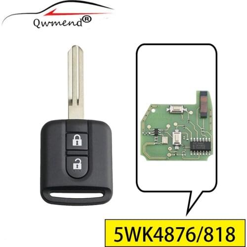 Car Remote Key for Nissan 5WK4876/818 2BUT for Nissan Elgrand X-TRAIL Qashqai Navara Micra Note NV200 Car Key ID46 Chip 433Mhz