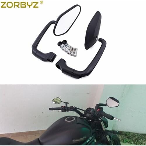 ZORBYZ Motorcycle Black Rearview Side Mirror E9 For Honda Yamaha Kawasaki Custom