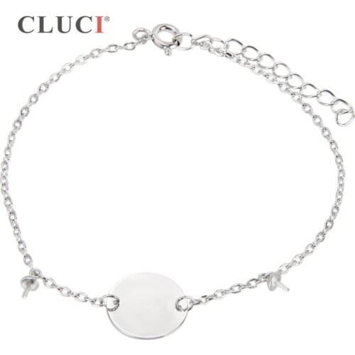 CLUCI 925 sterling silver bracelet accessary Custom Personalized Name Bracelet for lovers' Engrave Name Charm Jewelry SB053SB