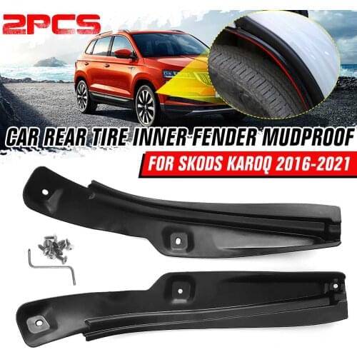 2Pcs Car Rear Tire Inner Fender Mudproof For Skoda Karoq 2016-2021 Mudguard Anti Dirt Cover Accessories Front Mat Modification