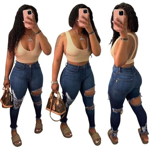 Женские рваные джинсы CHAIYAO China At AliExpress