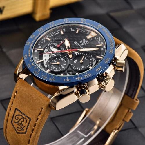 2021 New BENYAR Top Brand Mens Quartz Watch Luxury Waterproof Business Sports Chronograph Military Watch Men Clock Reloj Hombre