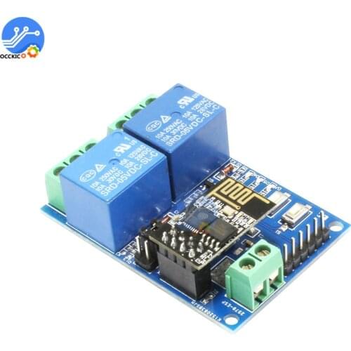 DC 5V WiFi Wireless Relay Module ESP8266 ESP-01 2CH Relay Switch Module for IOT Smart Home APP Remote Control