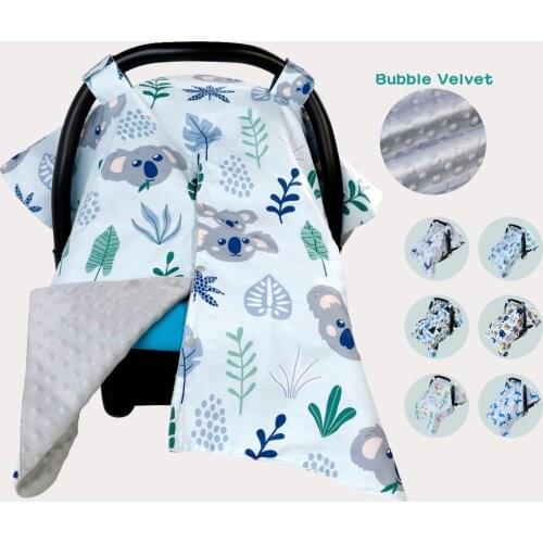 Baby Carseat Canopy Nursing Cover Car Seat Canopy Infant Car Seat Canopy with Soft and Warm Fabric for Breastfeeding Moms