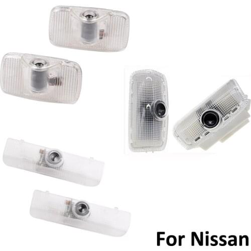 For Nissan Teana Murano GT-R X-trail Maxima Navara Patrol Skyline 2Pcs Entry LED Light Car Door Courtesy Lamp Light Projector