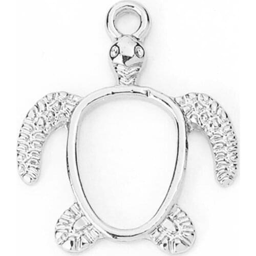 DoreenBeads Fashion Zinc Based Alloy Open Back Bezel Pendants For Resin Silver Plated Pocket Watch Jewelry DIY 52mm x 36mm, 2 PC