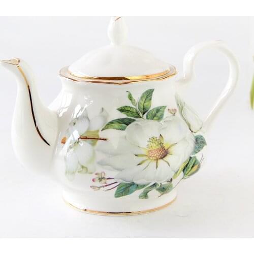 Bone China Coffee Pot 900ml Big Volume British Pot Fashion Ceramic Teapot Afternoon Flower Tea Pot