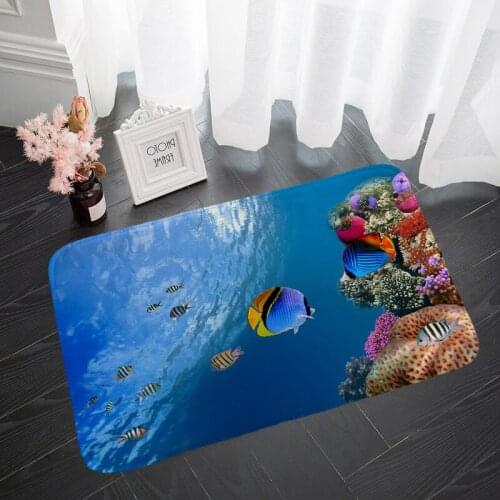 Coral Sea Beauty Pattern Floor Mat Hallway Carpets and Rugs for Bedroom Living Room Kitchen Bathroom Anti-Slip Floor Mats