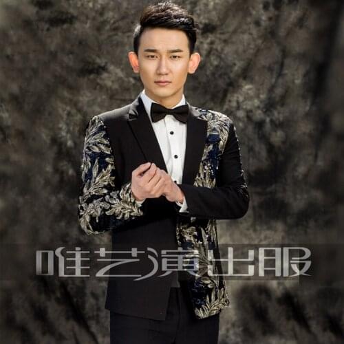 M-3xl New 2020 Mens Clothing Sequins Suit Formal Dress Nightclub Singer Suit Costume Big Size Suit Blazers