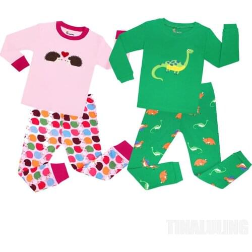 Children Latest Cat Sleepwear Homewear 100% Cotton Toddler Tops Shirts & Pants Clothes Baby Boys Pajamas Sets Outfit Age 2-8T