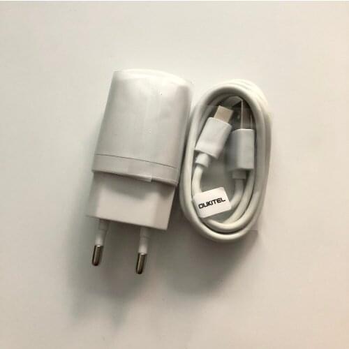 New Travel Charger + USB Cable USB Line For Oukitel U23 MTK6763T Octa Core 6.18"FHD+ 19:9 Screen 2246x1080 Mobile Phone