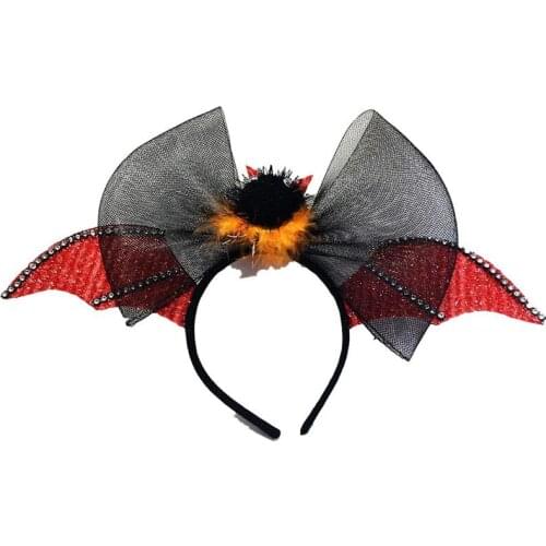 Girls Headband Hair Styling Accessories For Kids Hair Hoop Decoration For Halloween Party With Yarn Spider Bat Head Buckle Wings
