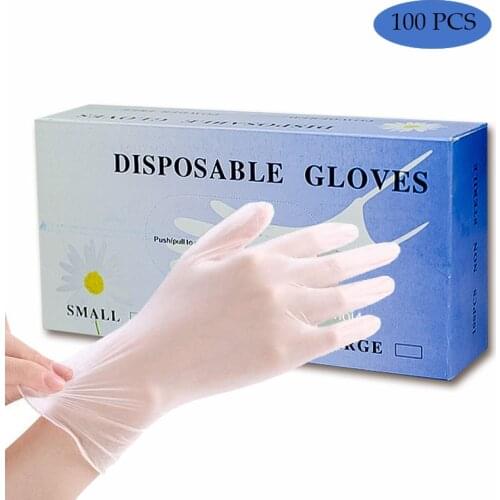100pcs Food Disposable Gloves Clear PVC Gloves Kitchen PVC Cleaning Health Gloves Eco-friendly Disposable Gloves Kitchen Gadget