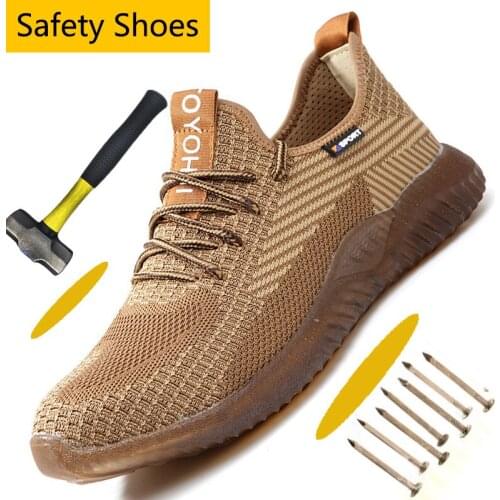 Steel Toe Indestructible Work Shoes for Men Lightweight Puncture Proof Construction Site Work Safety Shoes Sport Hiking Shoes
