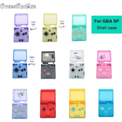 12sets Clear case For Nintend gameboy advance SP shell Game boy advance for gba sp shell color shell Super Mary shell new shell