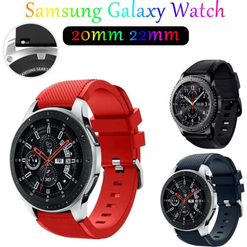 22mm silicone band for Samsung Galaxy Watch 46mm/Gear S3 Frontier/Huawei Watch GT GT2 46mm/Huami Amazfit GTR 47mm silicone strap