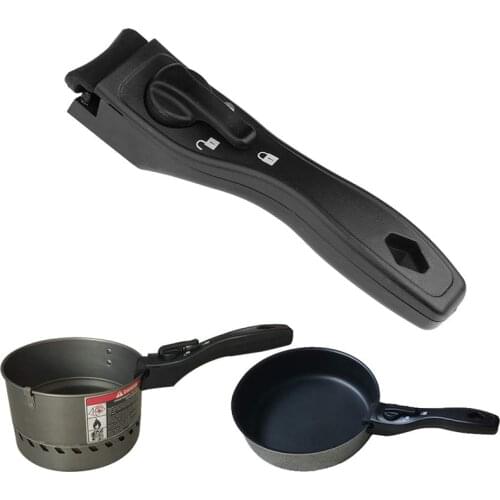 Removable Pan Pot Handle Black Replacement Cookware Handle Detachable Anti-Scalding Hand Grip Bowel Clip Kitchen Cooking Tools