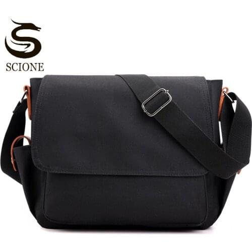 Mens Messenger Bag Male Waterproof Nylon Crossbody Bags Fashion Casual Shoulder Bag Daily Multi-pocket Bag Black White XA62M