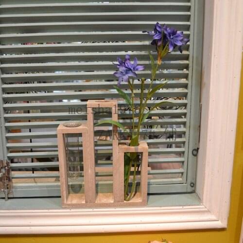 Zakka retro vase with glass tubes hydroponic garden courtyard grocery Home Decoration Flower device