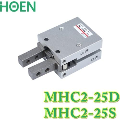 High quality double acting pneumatic robot gripper air cylinder MHC2-25D angular style aluminium clamps