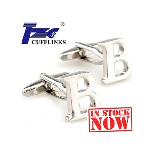 B Letter Alphabet Cufflink Cuff Link 2 Pairs Free Shipping Promotion