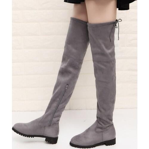 2020 New Women Boots Lace Up Over-the-knee Boots Warm Women Shoes Rome Style Knee-high Boots Female Winter Boots Plus Size 43