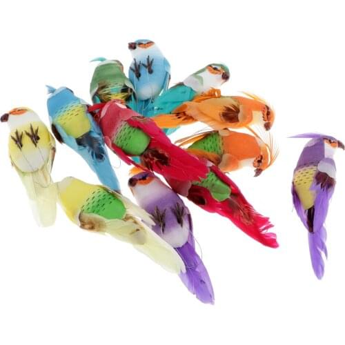 12pc Artificial Simulation Foam Birds Feather Parrots Party Wedding Ornament