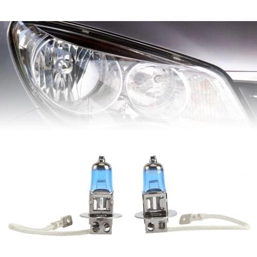2Pcs Car Light H3 Auto Halogen Light Bulb Fog Lights 100W 12V Super White Headlight Car Lamps Source Parking Vehicle Accessories