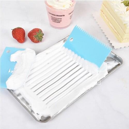 3 Pcs/set Cake Cream Scraper DIY Pastry Cutters Fondant Dough Scraper Bakeware Tableware Kitchen Food Grade Plastic Tool