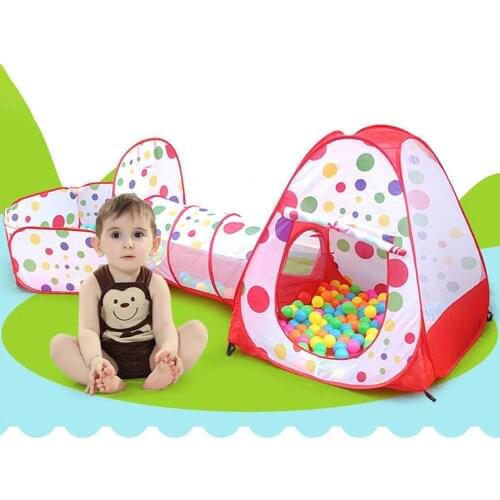 3 in 1 Indoor Outdoor Children Baby Kid Play House Tent Tunnel Ball Pool Toy