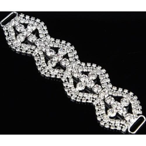 30 Pcs Rhinestone Bikini Connectors Buckle Chain Crystal Trim Trimming For Swimming Wear Bikini Decoration 12.3x3cm