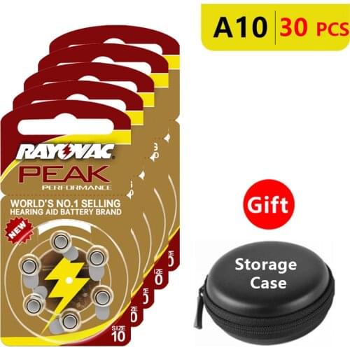 Hearing Aid Batteries Size 10 za Rayovac Peak Performance,Pack of 30,Yellow Tab PR70 1.4V Type A10 Zinc Air Battery