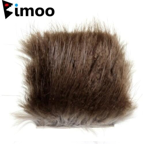 Bimoo 2PCS 6X6cm Beaver Fur Hair for Dry Fly Caddis Emergers Nymph May Fly Tying Trout Fly Fishing Material Natural Color