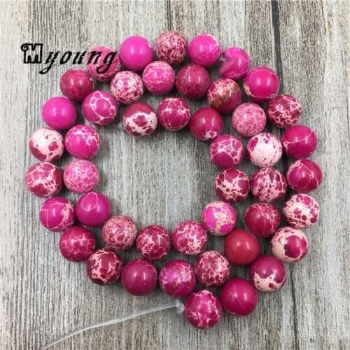 Natural Stone Pink Sea Sediment Imperial Jaspers Beads,Rose Red Emperor Stone Loose Beads For Jewelry 5 Strands/lot MY0078