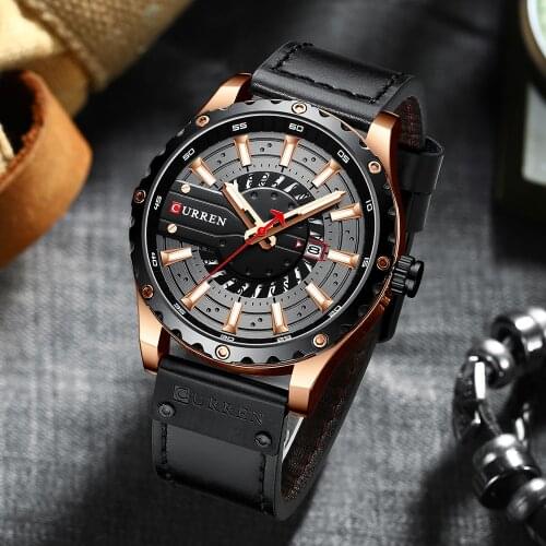 CURREN New Arrival Mens Watches Luxury Brand SportsQuartz Watch For Men Waterproof Wristwatch Leather Strap Date Reloj Hombre